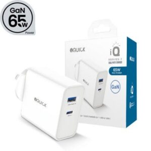 iQuick GaN 65W PD3.0+QC3.0 Fast Charging Adapter for iPhone and Android 1PD Type C   QC 3.0 Port