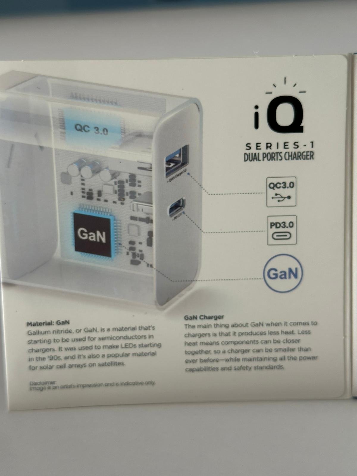 iQuick GaN 65W PD3.0+QC3.0 Fast Charging Adapter for iPhone and Android 1PD Type C QC 3.0 Port - Image 3