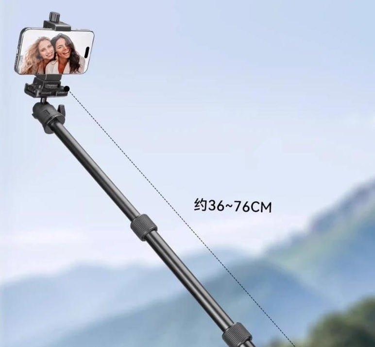 YUNTENG VCT-180 Portable Multipurpose Selfie Foldable Tripod Stand (35cm-174cm) for Phone Camera Selfie with Remote - Image 7